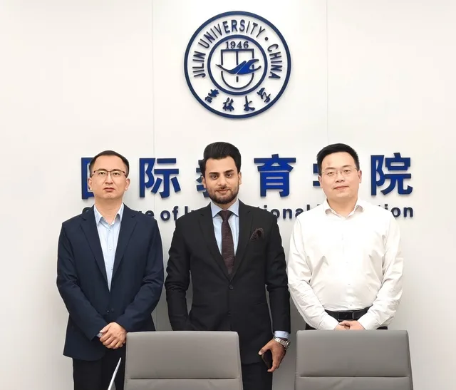 Dr. Umair Javed with faculty at Jilin University College of International Education