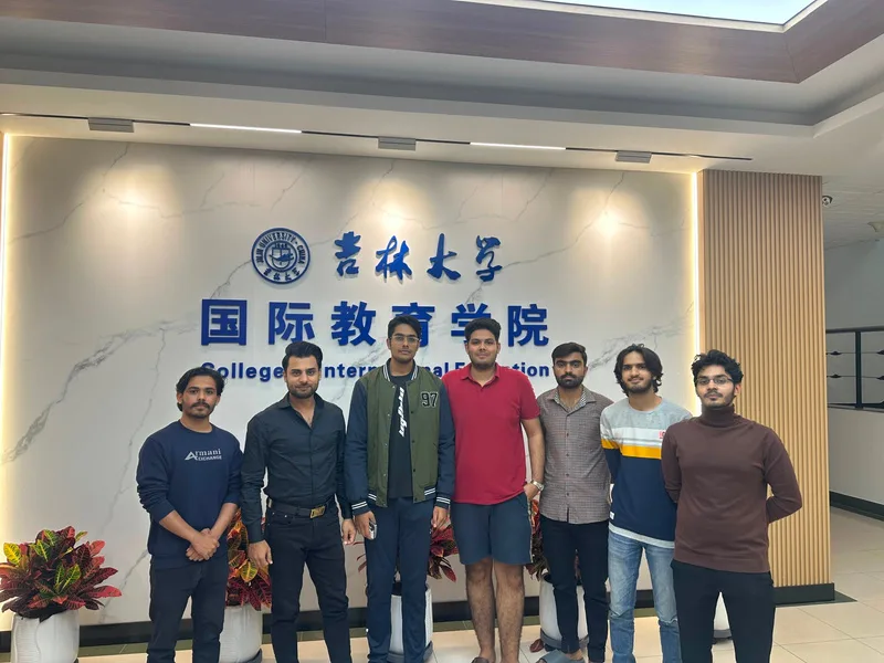 With students at Jilin University College of International Education